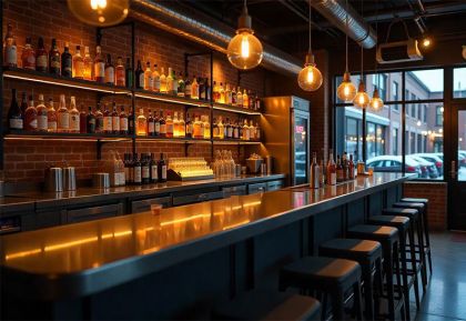 Custom bar counters (with bottle display)