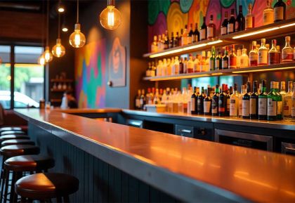 Custom bar counters (with bottle display)